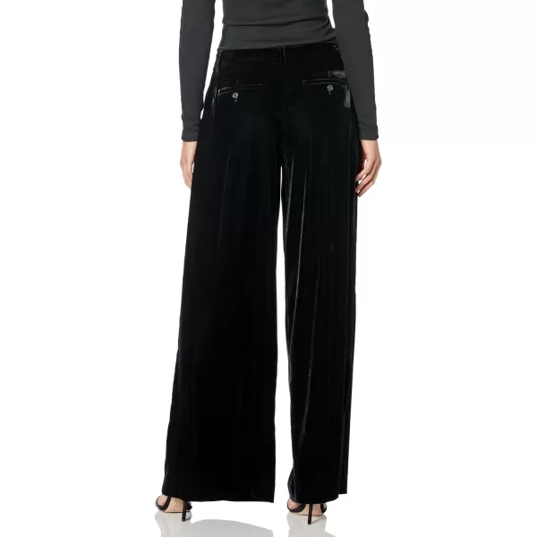 Theory Womens Velvet Low Rise Pleated PantBlack