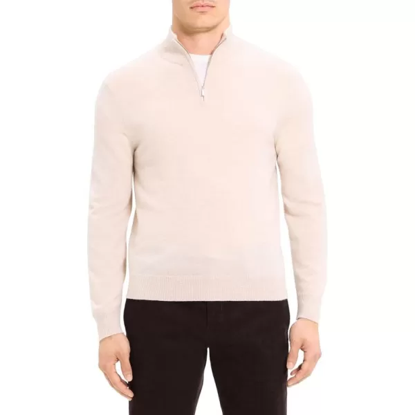 Theory Mens Hilles Quarter Zip Cashmere SweaterWheat