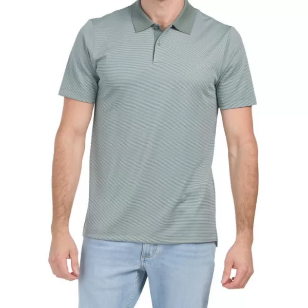 Theory Mens Standard Polo Current StripeBalsam Green