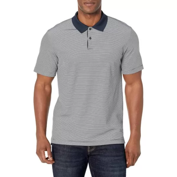 Theory Mens Standard Polo Current StripeBalticWhite