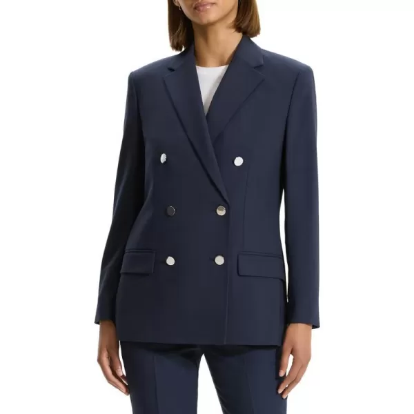 Theory Womens Boxy Double Breasted JacketNocturne Navy