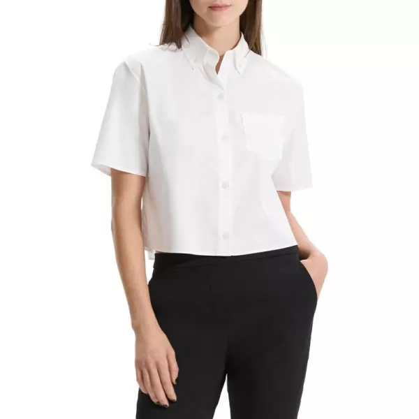 Theory Womens Boxy Short Sleeve Pocket ShirtWhite