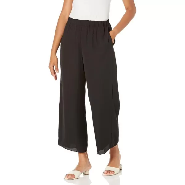 Theory Womens Easy Wide Pullon Pant in GeorgetteBlack