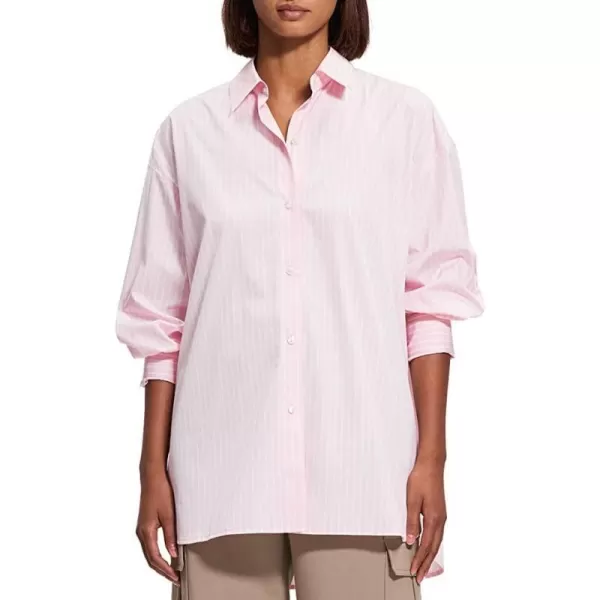 Theory Womens Oversized ShirtSoft Pink Multi