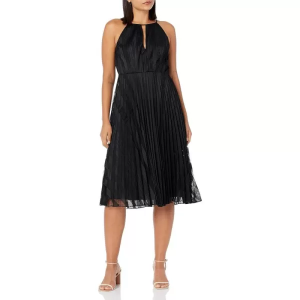 Theory Womens Pleated Midi Dress in Mod LaceBlack