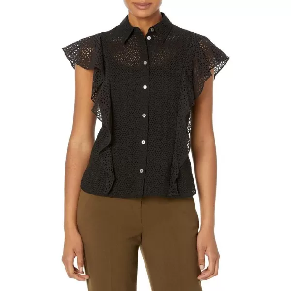 Theory Womens Ruffle TopBlack