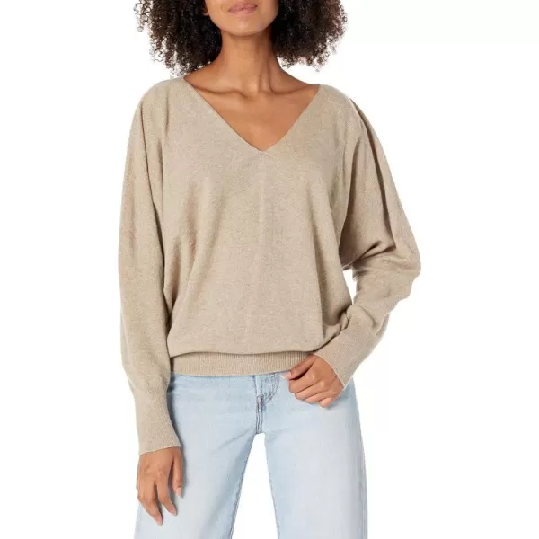 Theory Womens Seamless VNeck Cashmere SweaterBright Oatmeal