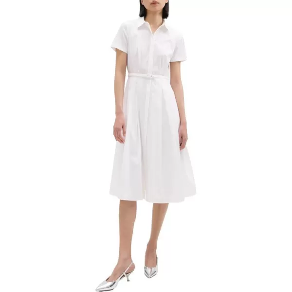 Theory Womens Short Sleeve Volume Skirt DressWhite