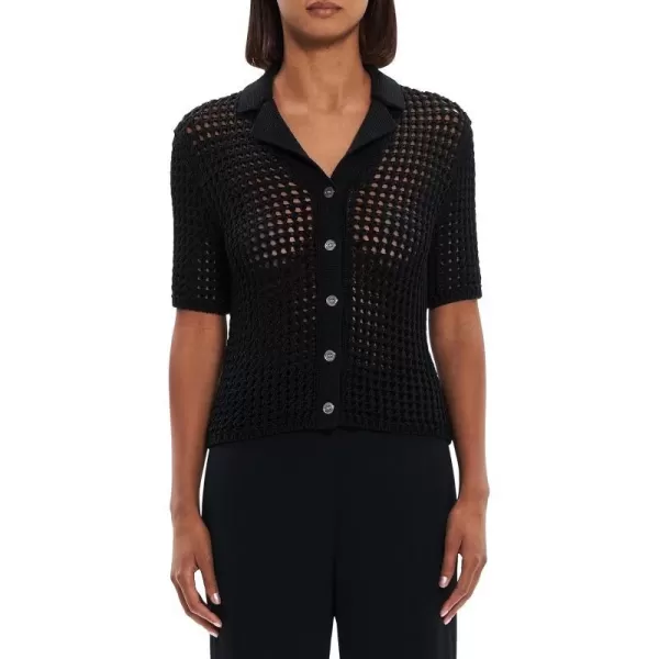 Theory Womens Shrunken Camp ShirtBlack