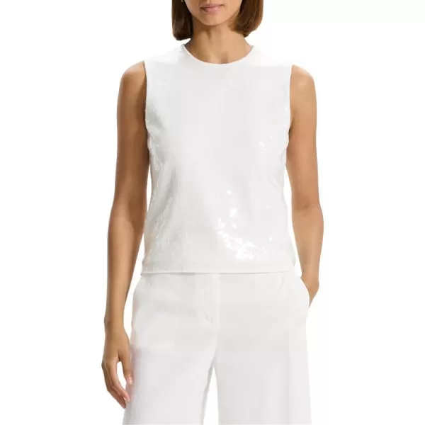 Theory Womens Sleeveless Crew Neck Shell TopWhite