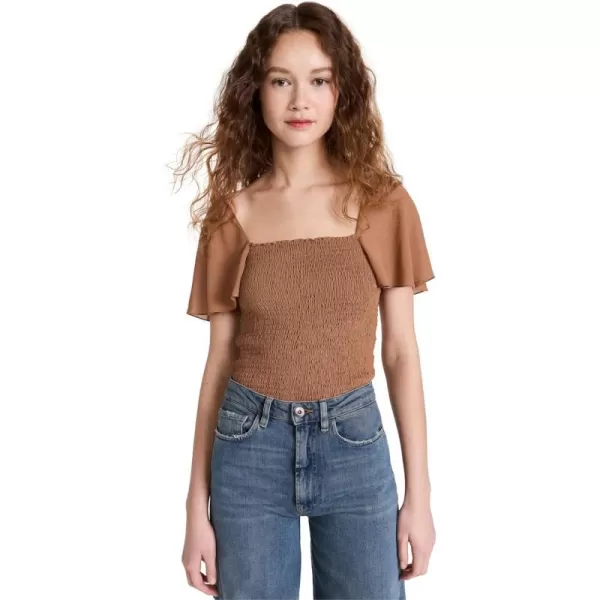 Theory Womens Smocked TopBronze