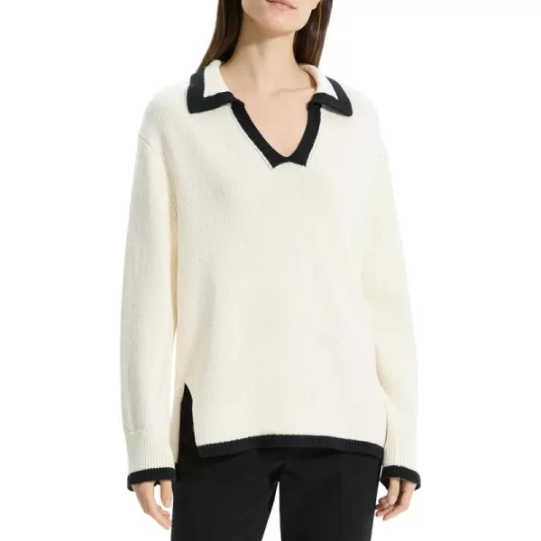 Theory Womens Textured Longsleeve Pullover SweaterOffwhite