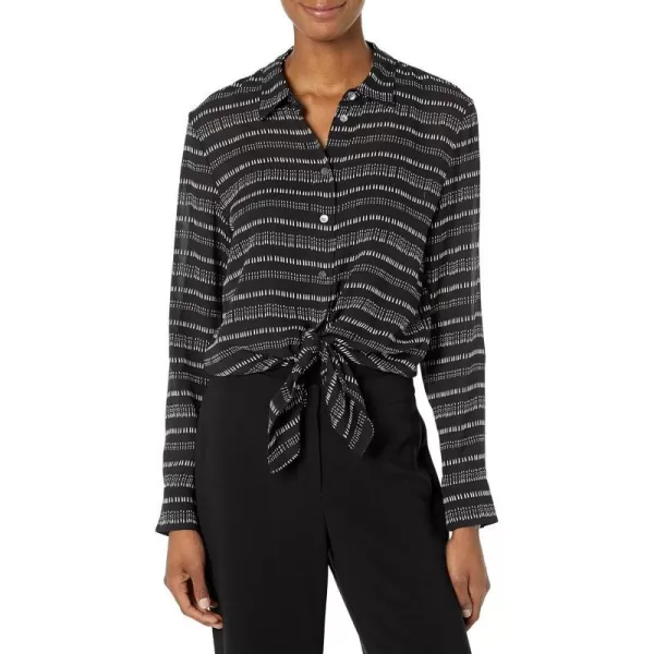 Theory Womens TieWaist BlouseBlack Multi