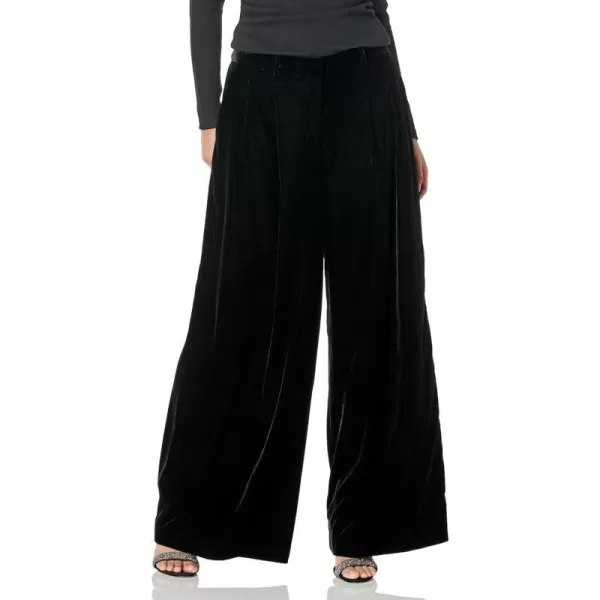 Theory Womens Velvet Low Rise Pleated PantBlack