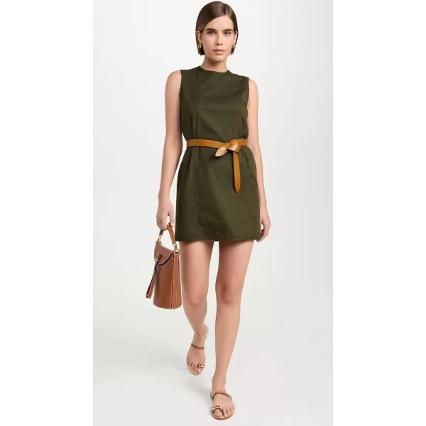 Theory Womens Sleeveless High Crew DressDark Olive