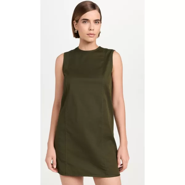 Theory Womens Sleeveless High Crew DressDark Olive