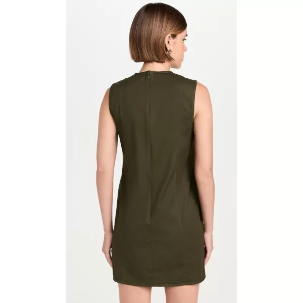 Theory Womens Sleeveless High Crew DressDark Olive