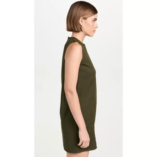 Theory Womens Sleeveless High Crew DressDark Olive