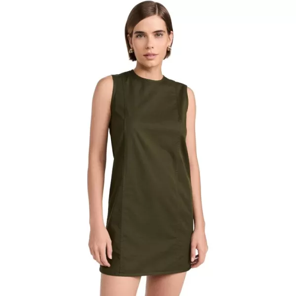 Theory Womens Sleeveless High Crew DressDark Olive