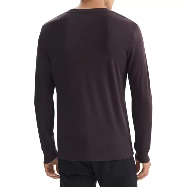 Theory Mens Essential Tee Long Sleeve in Anenome MilanoHickory