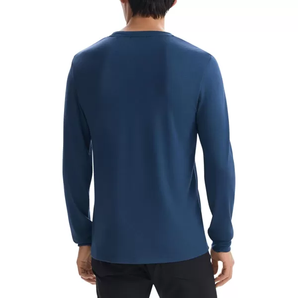 Theory Mens Essential Tee Long Sleeve in Anenome MilanoTwilight