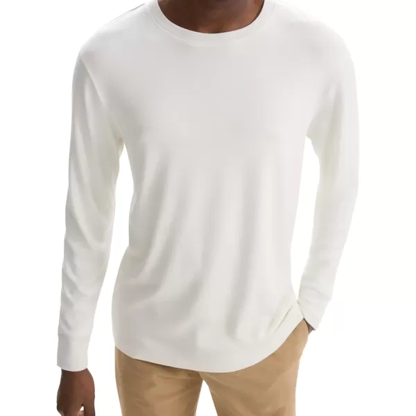 Theory Mens Essential Tee Long Sleeve in Anenome MilanoWinter White