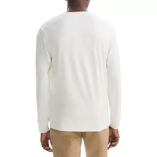 Theory Mens Essential Tee Long Sleeve in Anenome MilanoWinter White