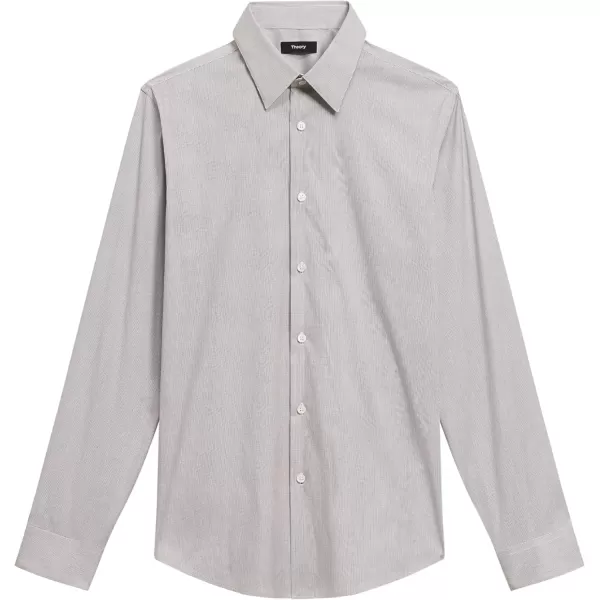 Theory Mens Sylvain Shirt in Poplin GridBlackWhite