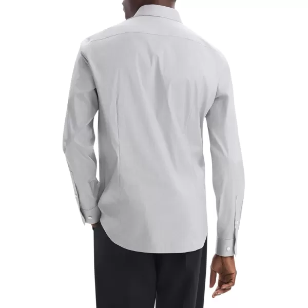 Theory Mens Sylvain Shirt in Poplin GridBlackWhite