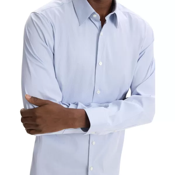 Theory Mens Sylvain Shirt in Poplin GridOlympicWhite