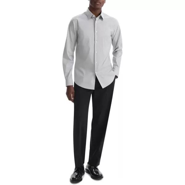 Theory Mens Sylvain Shirt in Poplin GridBlackWhite