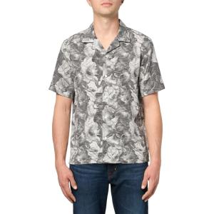 imageTheory Mens Irving Short Sleeve Shirt in Linear FloralBlack Multi