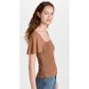 imageTheory Womens Ss Smocked TopSheerBronze