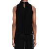 imageTheory Womens Velvet Sleeveless Cowl TopBlack