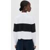 imageTheory Womens Crop Rugby Striped TeeWhiteBlack