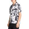 imageTheory Mens Noll Short Sleeve Camp Collar in Brush FloralCarbonIvory