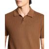 imageTheory Mens Short Sleeve Cable Polo in Eco BreachDeep Tobacco