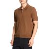 imageTheory Mens Short Sleeve Cable Polo in Eco BreachDeep Tobacco