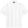 imageTheory Mens Short Sleeve Polo V Stripe Tee in Tactile CottonWhite Multi