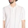 imageTheory Mens Short Sleeve Polo V Stripe Tee in Tactile CottonWhite Multi