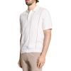 imageTheory Mens Short Sleeve Polo V Stripe Tee in Tactile CottonWhite Multi