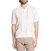 imageTheory Mens Short Sleeve Polo V Stripe Tee in Tactile CottonWhite Multi