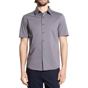 imageTheory Mens Irving Short Sleeve in Structure KnitCarbon