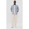 imageTheory Mens Irving OE in Summer Stripe ShirtDark RainstormEggshell