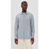 imageTheory Mens Irving OE in Summer Stripe ShirtDark RainstormEggshell