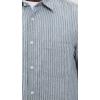 imageTheory Mens Irving OE in Summer Stripe ShirtDark RainstormEggshell