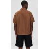 imageTheory Mens Noll Short Sleeve Camp Collar in Relaxed LinenDeep Tobacco