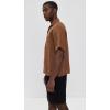 imageTheory Mens Noll Short Sleeve Camp Collar in Relaxed LinenDeep Tobacco