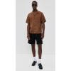 imageTheory Mens Noll Short Sleeve Camp Collar in Relaxed LinenDeep Tobacco