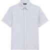 imageTheory Mens Irving Short Sleeve in Summer StripeDark RainstormEggshell